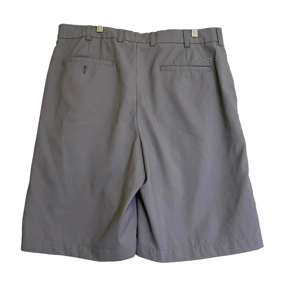 Snake Eyes Mens 36 Golf Shorts Gray Dry-18 Performance Flat Front Tech Pockets